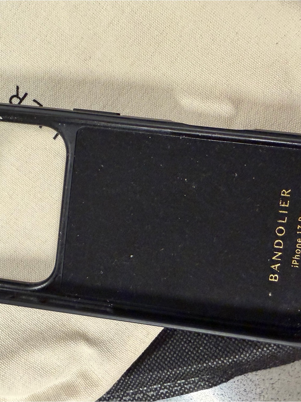 Bandolier Hailey Leather Crossbody Phone Case iPhone 17 Pro - Black/Gld - Picture 6 of 9